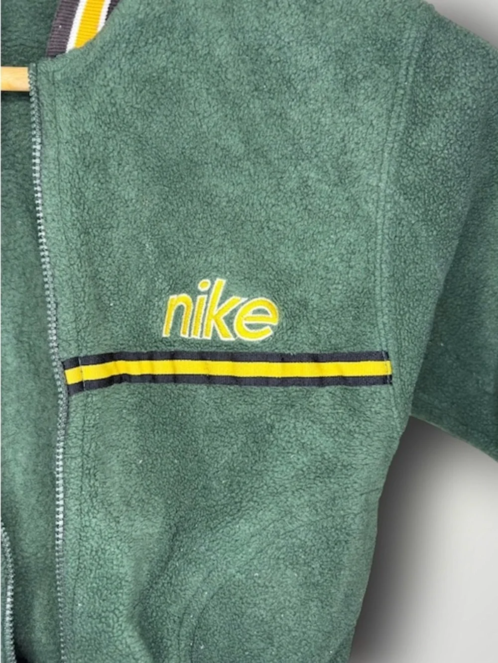 Nike Vintage Kids Green & Yellow Zip Fleece Jacket